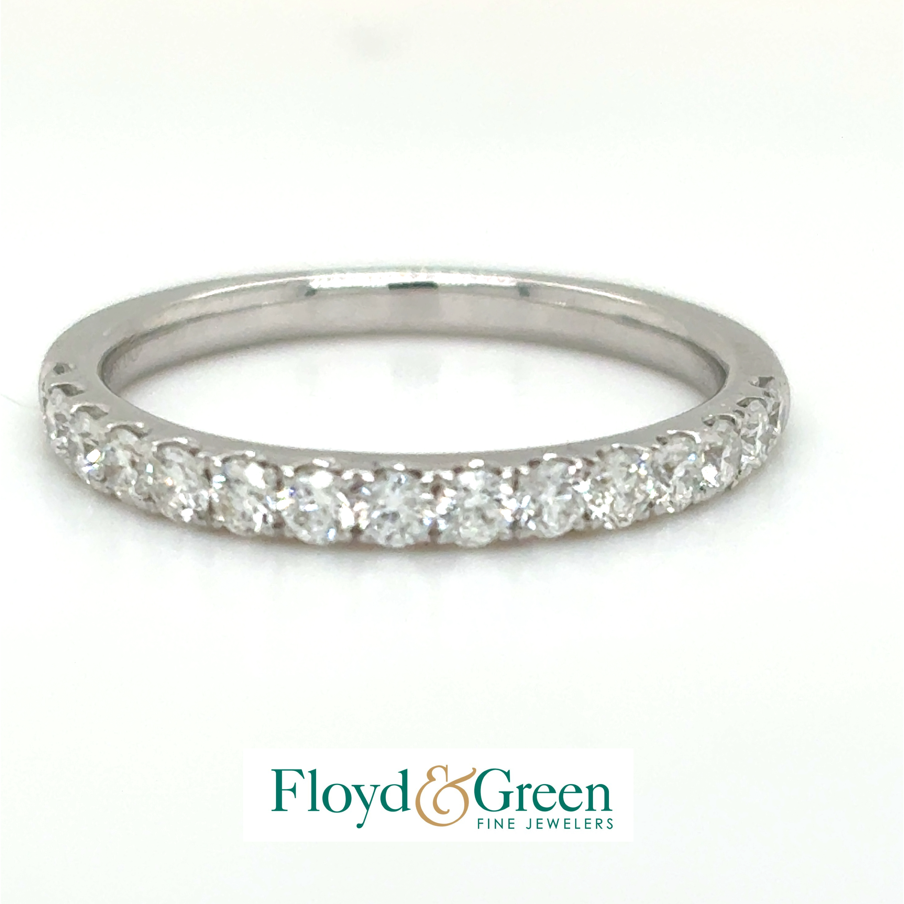 18KW Diamond Anniversary Band, 15 Round, 0.53ct, G VS1, Size 7.25