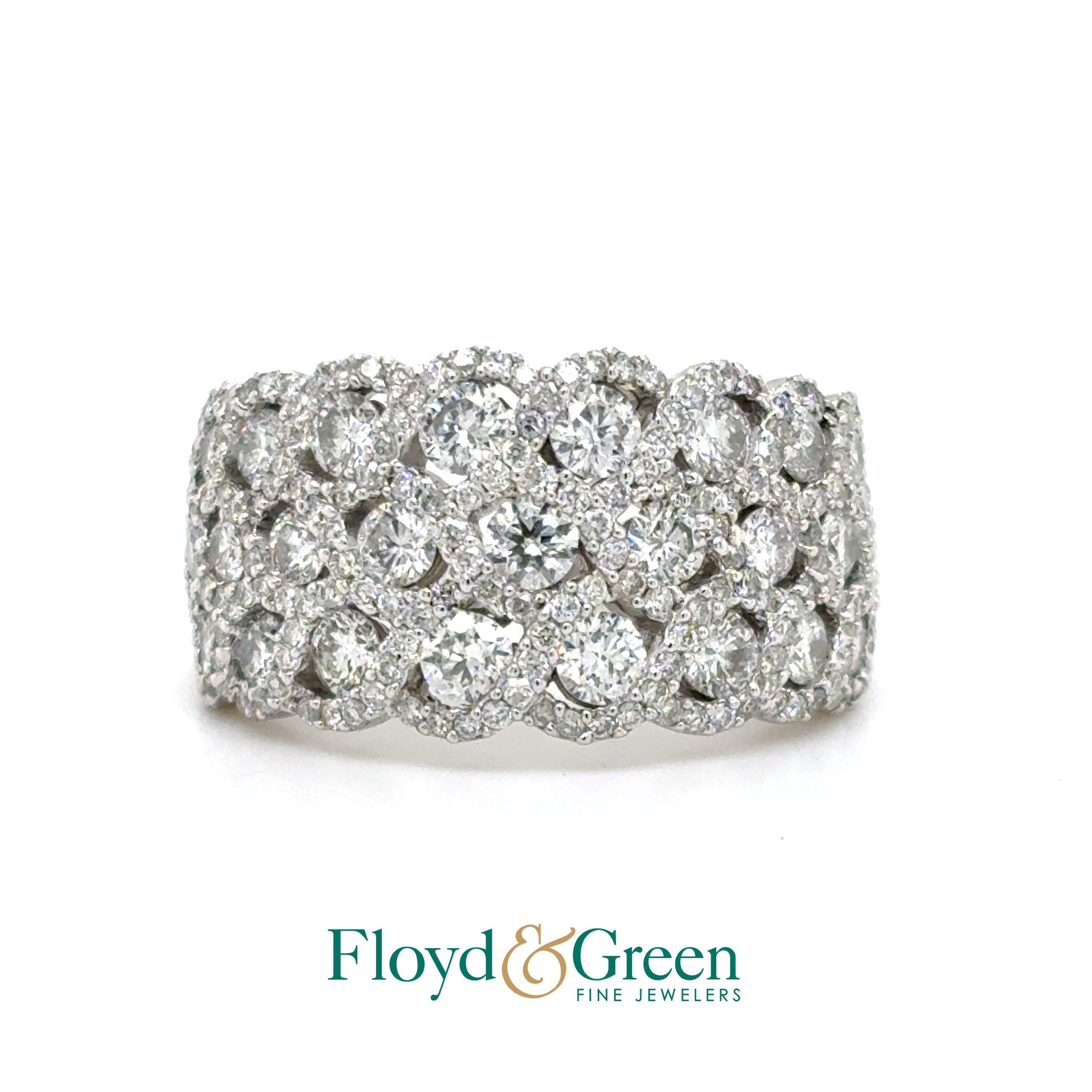 14KW Diamond Anniversary Ring, 25 Round, 1.75ct, 250 Round, 1.25ct, G SI1-SI2, Size 7