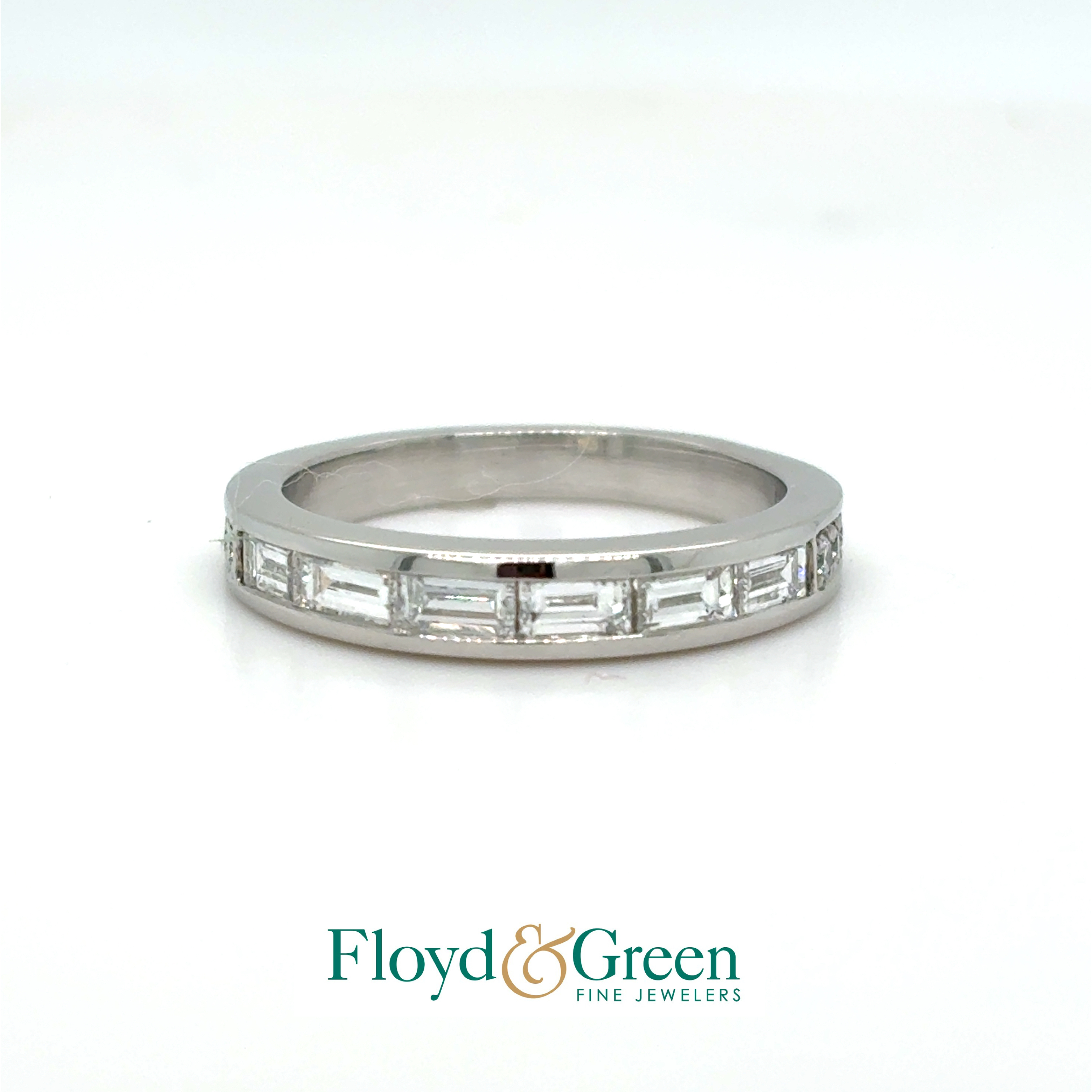 Platinum Martin Flyer Diamond Band, 6 Baguettes, 0.55ct, G-H VS2-SI1, Size 5