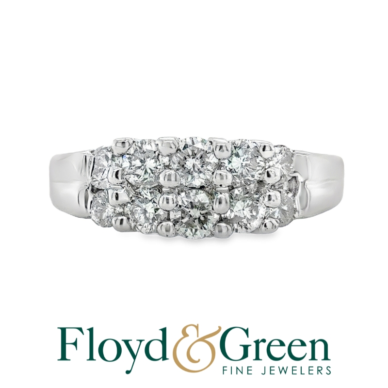 14KW Diamond Anniversary Ring, 10 Round, 0.88ct, H VS2, Size 6.5