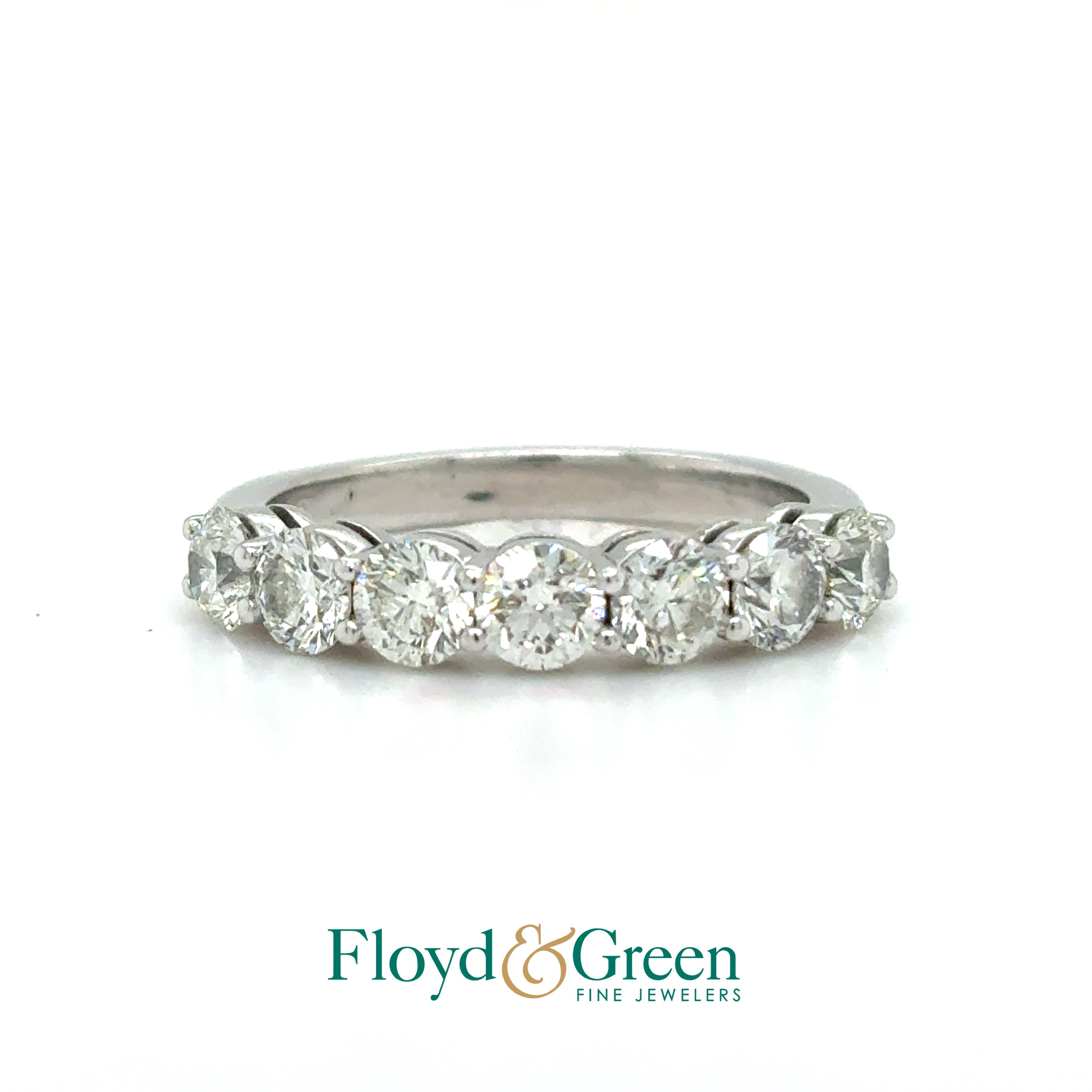 Martin Flyer 18KW Diamond Anniversary Ring, Forever Diamonds,  Rd, 0.22ct, I VS2, 2 Rd = 0.44ct, I VS1, 2 Rd = 0.46ct, I SI1, 2 Rd, 0.46ct, I SI2, Size 6.25