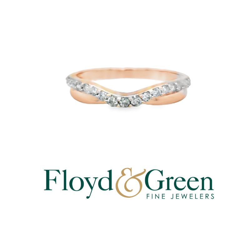10K Two-Tone  Diamond Anniversary Ring, 17 Round, 0.22ct, H SI1-SI2, Size 7