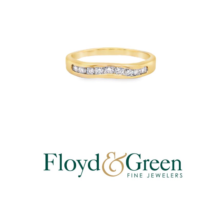 14KY Diamond Anniversary Ring, 9 Round, 0.30ct, U SI1-SI2, Size 7, 2.73g