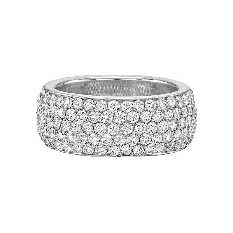 5 Row French Pavé Diamond Ring