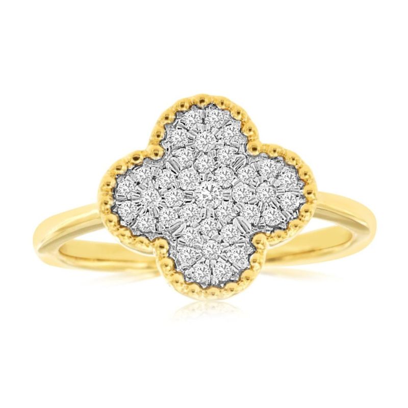 Diamond Cluster Clover Ring