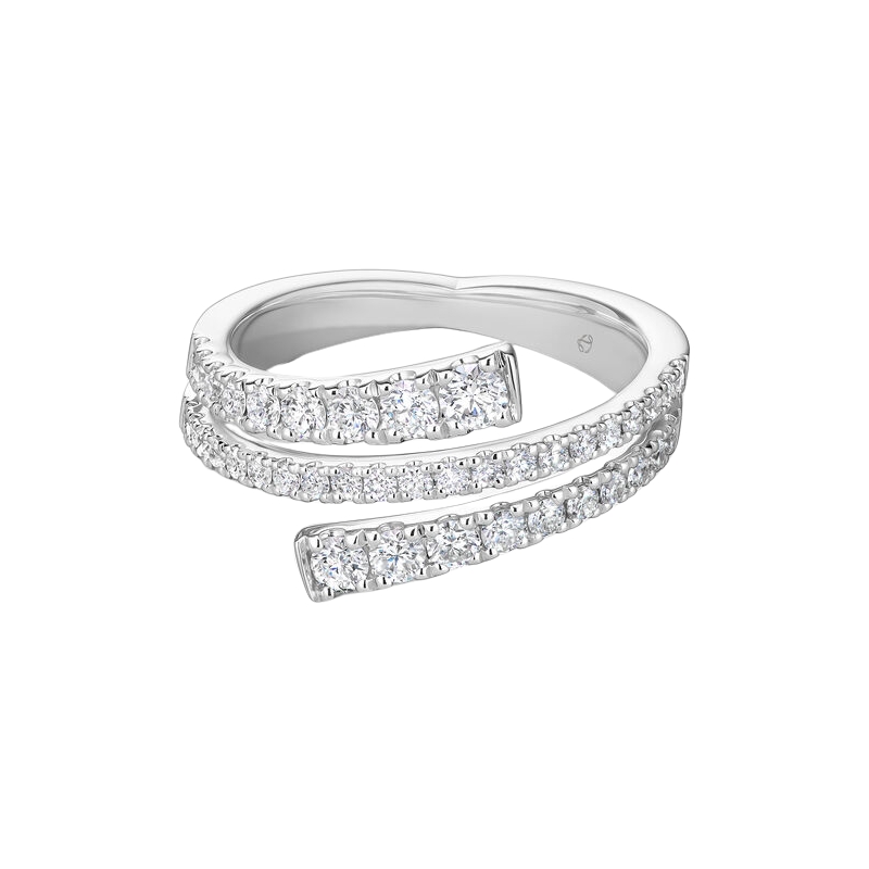 18KW Grace Wrap Diamond Right Hand Ring .73ctw G-H VS-SI   Size 6.5