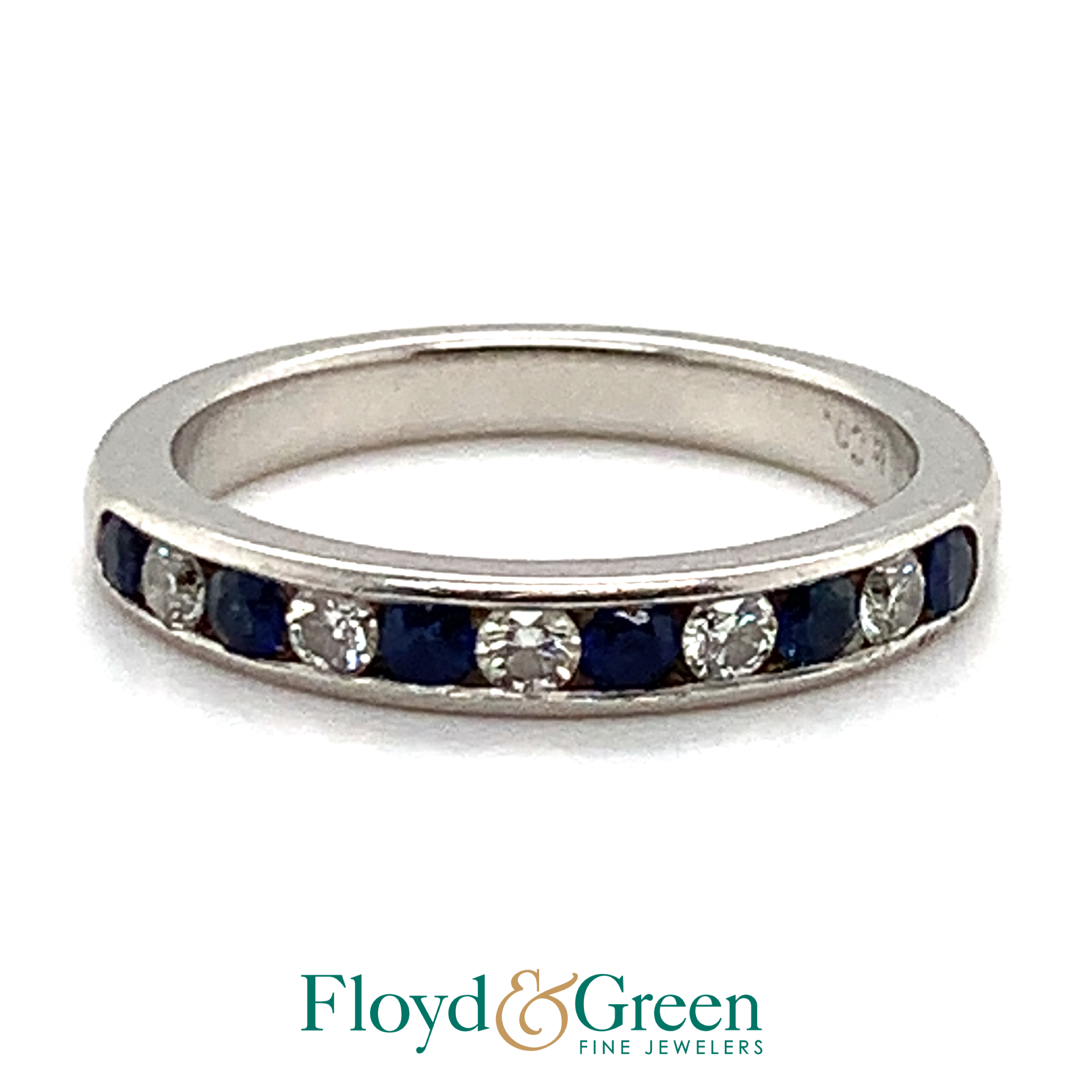 Tiffany and Co. Platinum Ring with Diamonds and Sapphires