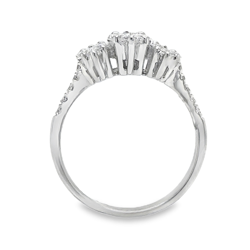 3 Stone Marquise Diamond Illusion Ring
