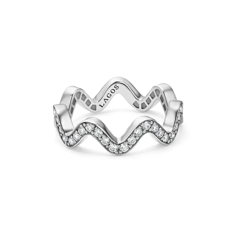 LAGOS Caviar Spark Diamond Wave Eternity Band