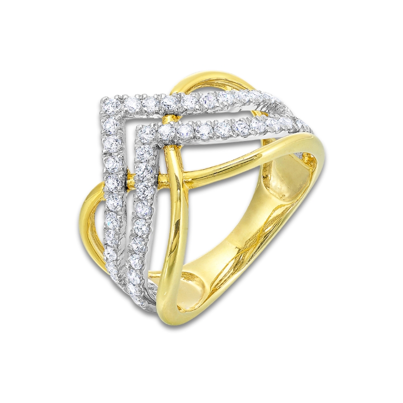 Double Chevron Diamond Ring