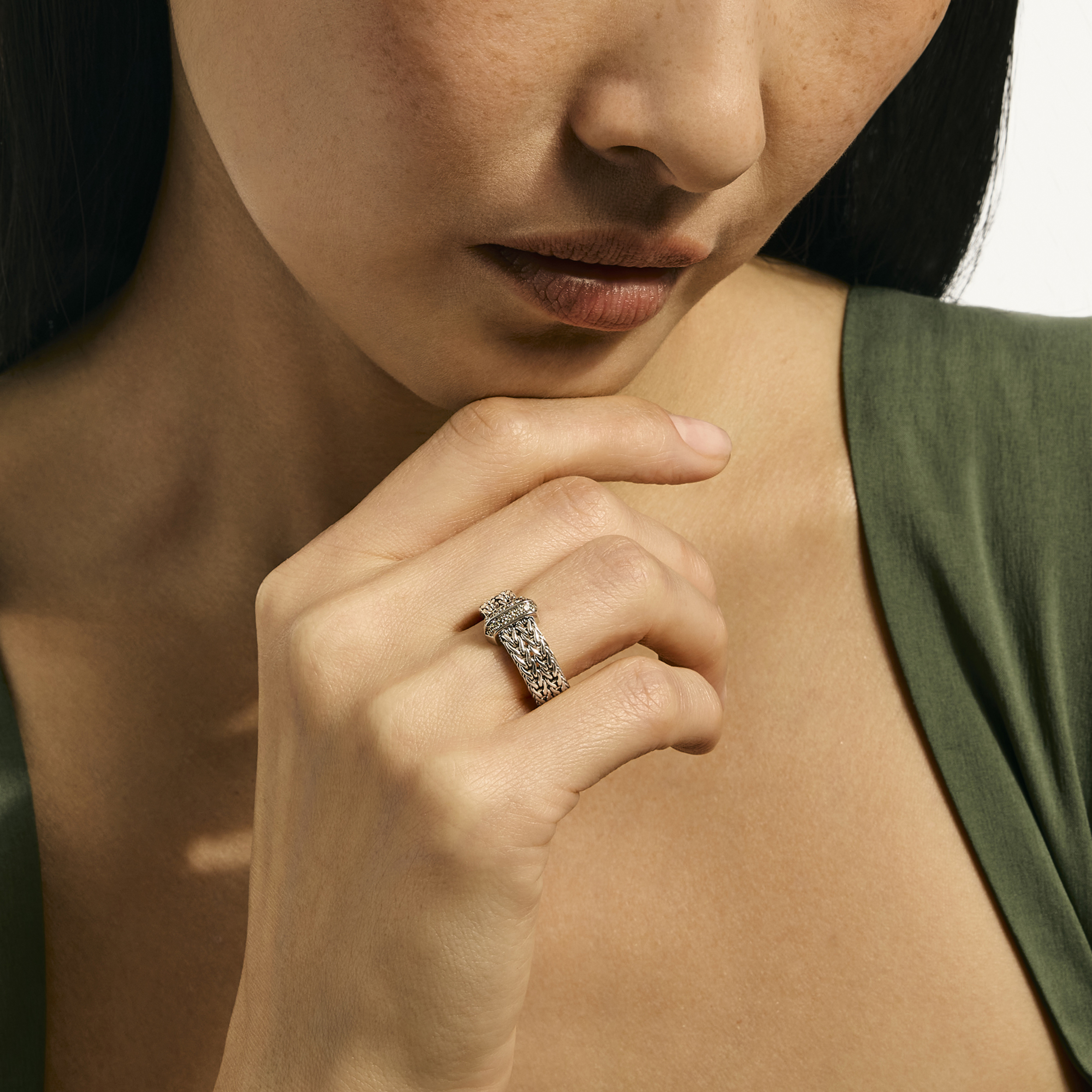 JOHN HARDY Icon Link Diamond Band Ring