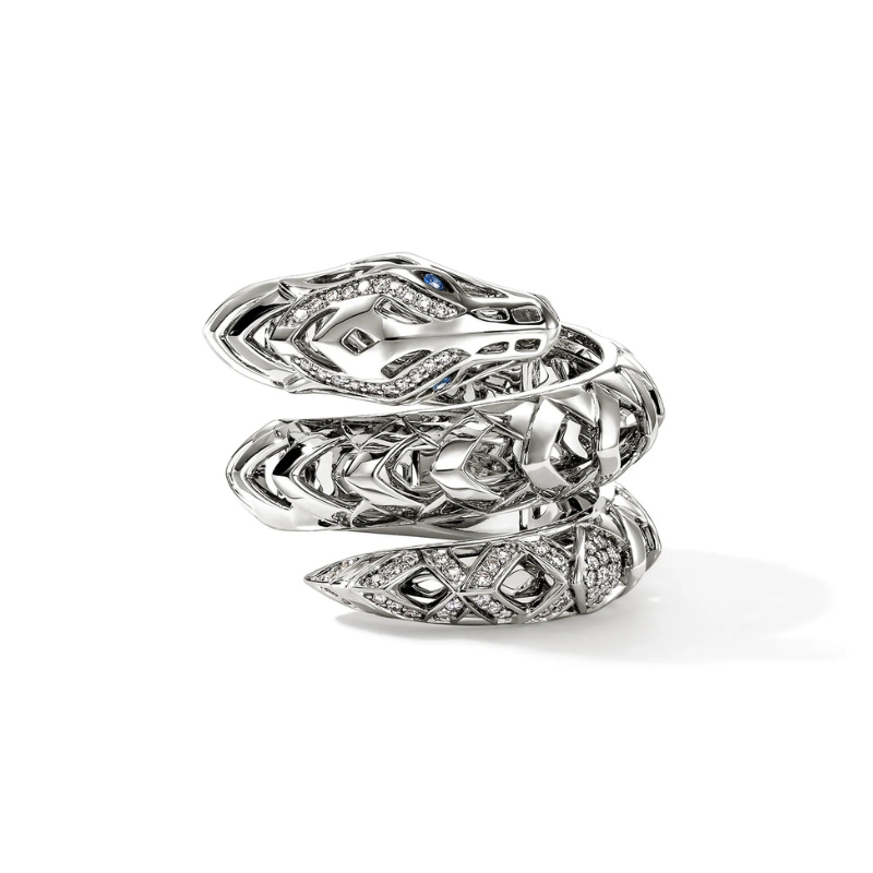 SS Naga Diamond Pavé .25ctw Double Wrap Ring Size 7