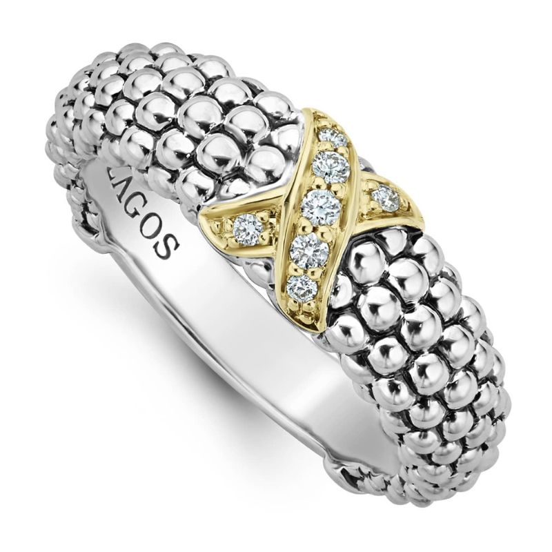 LAGOS Embrace Two-Tone X Caviar Diamond Ring