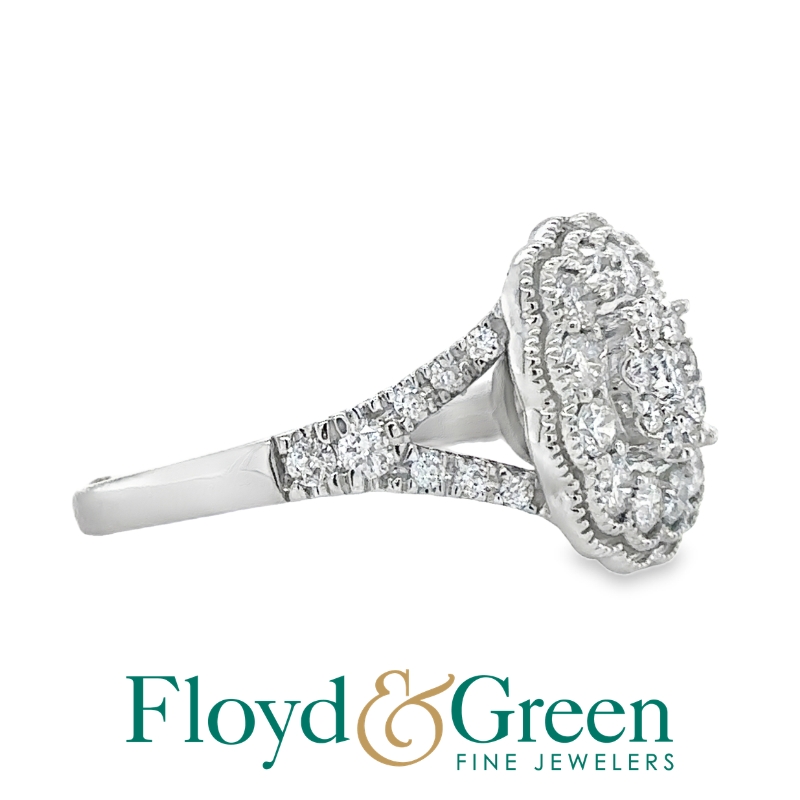Diamond Double Halo Floral Ring