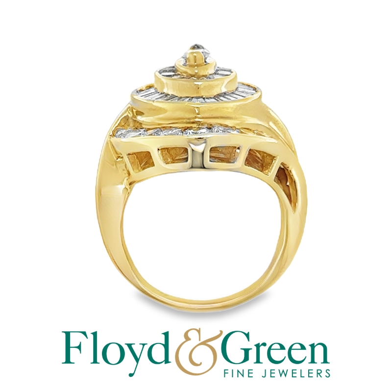 Diamond Triple Halo Bypass Cocktail Ring