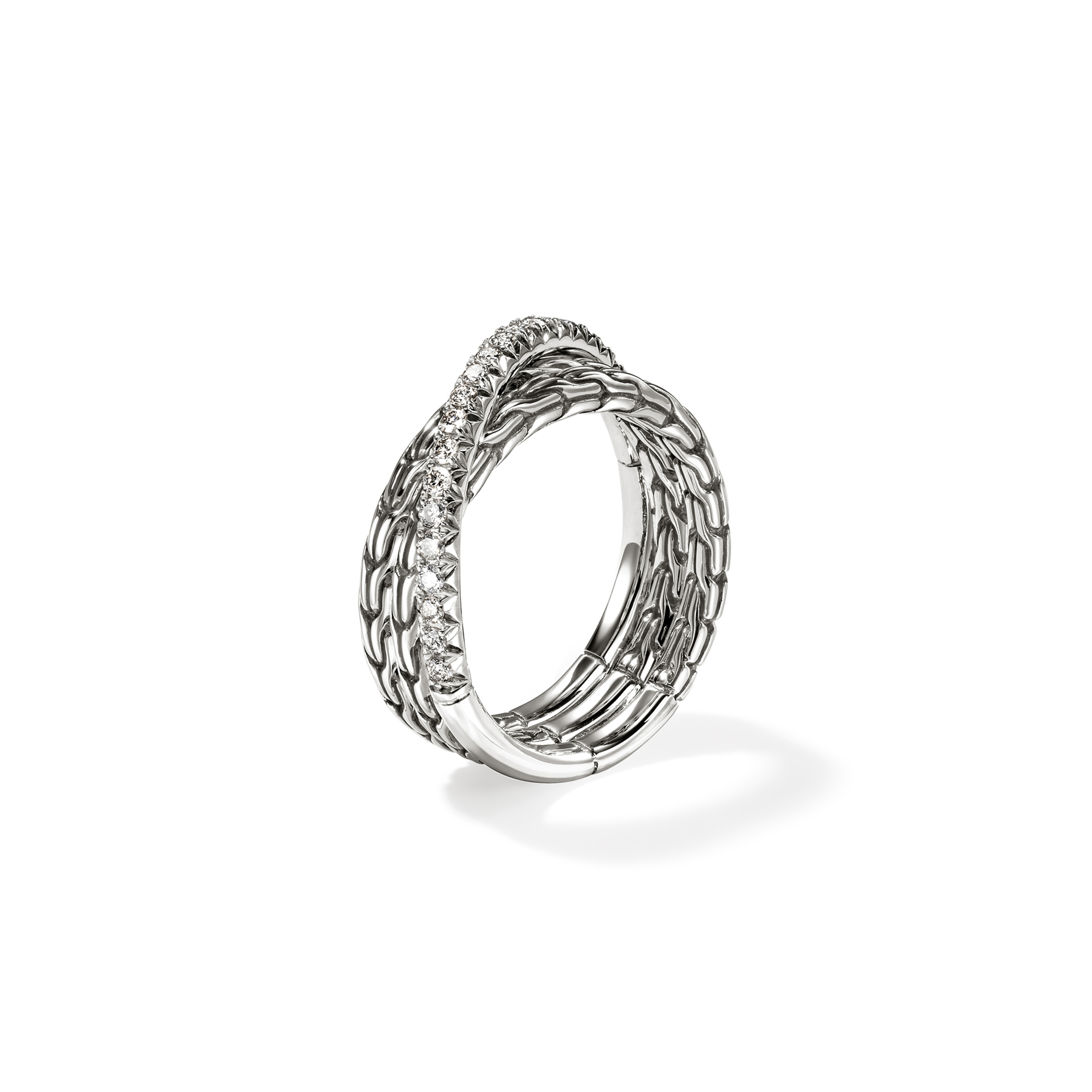 JOHN HARDY Essentials Pavé Diamond Crossover Ring