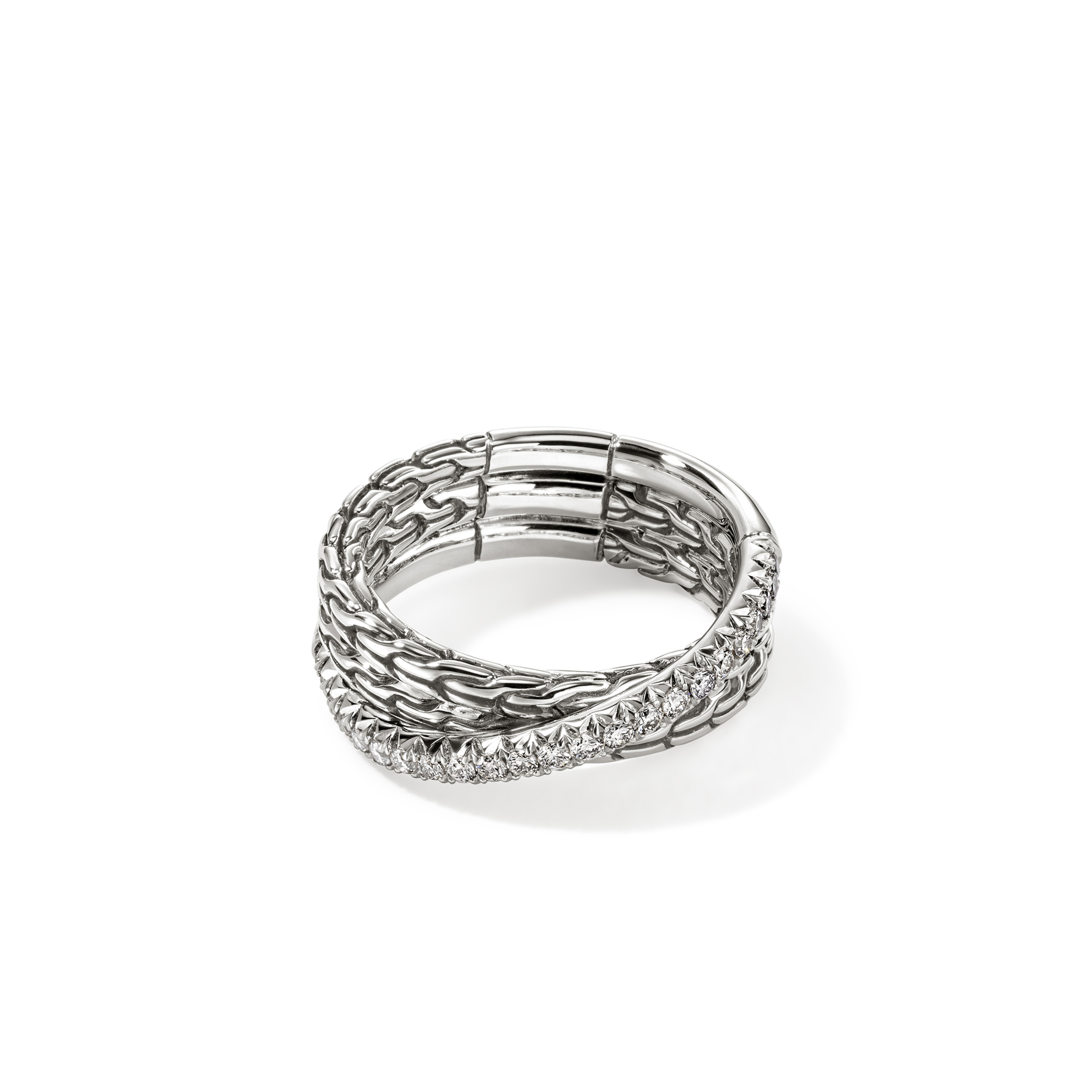 JOHN HARDY Essentials Pavé Diamond Crossover Ring