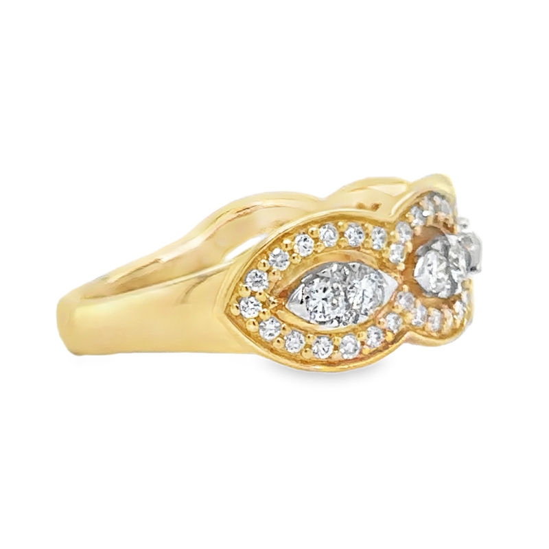 Wide Scalloped Diamond Band