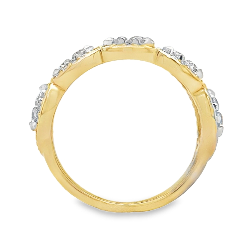 Wide Scalloped Diamond Band