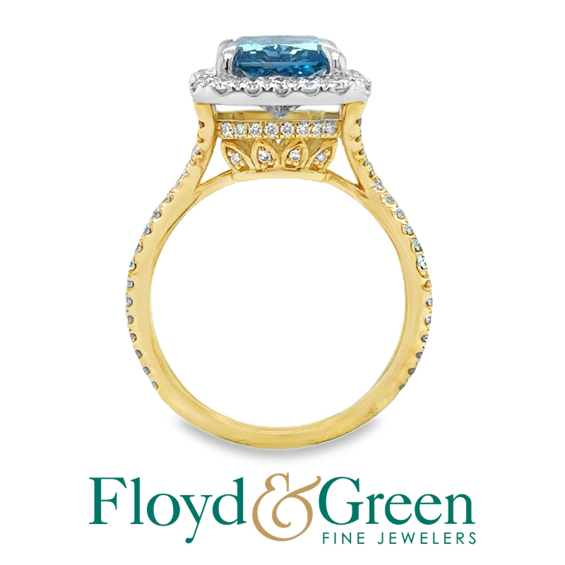 LAB GROWN Blue Diamond Halo Ring