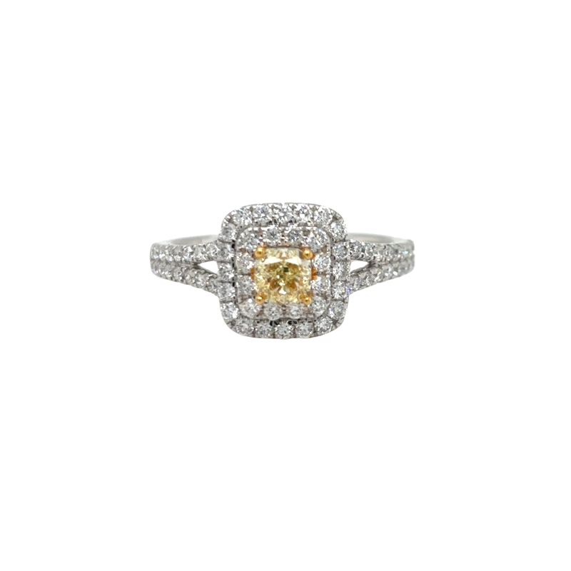 14K Two-Tone Fancy Yellow Diamond Ring