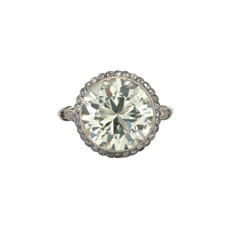 PLAT Old Eurpean Dia 5.70ctw Handmade Ring Size 6.5