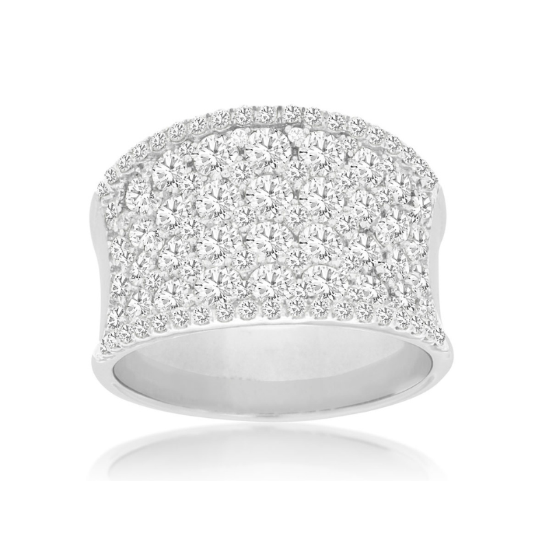 14KW Diamond 2.50ctw G-H SI1 Saddle Ring Size 7