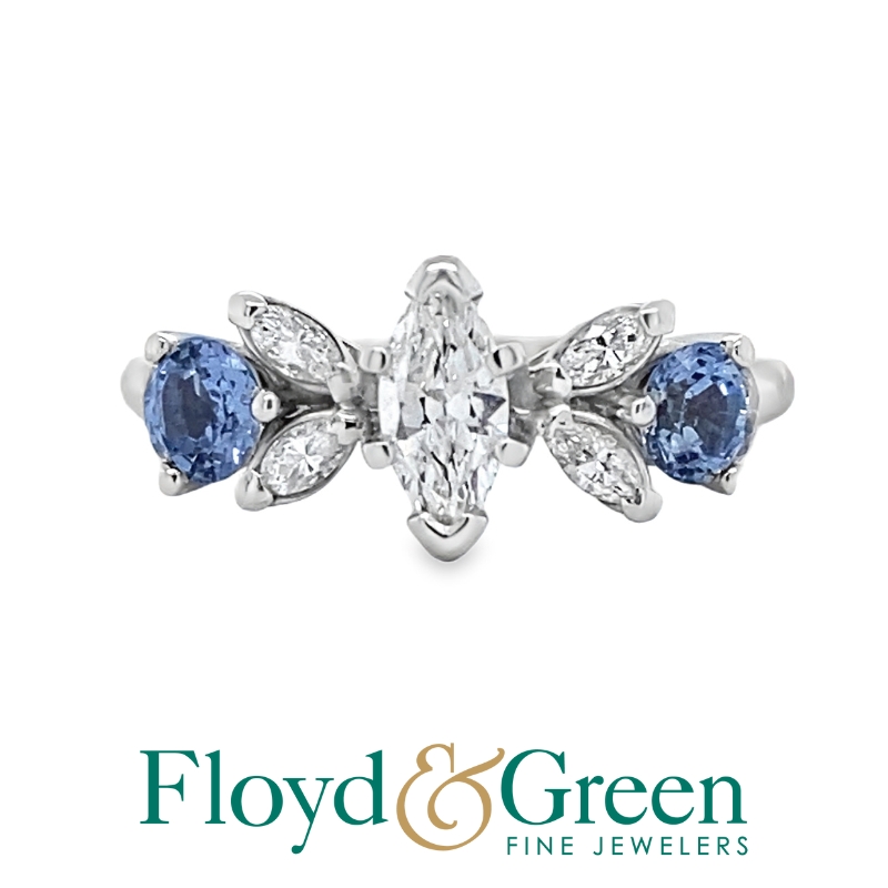 Diamond & Sapphire Engagement Ring