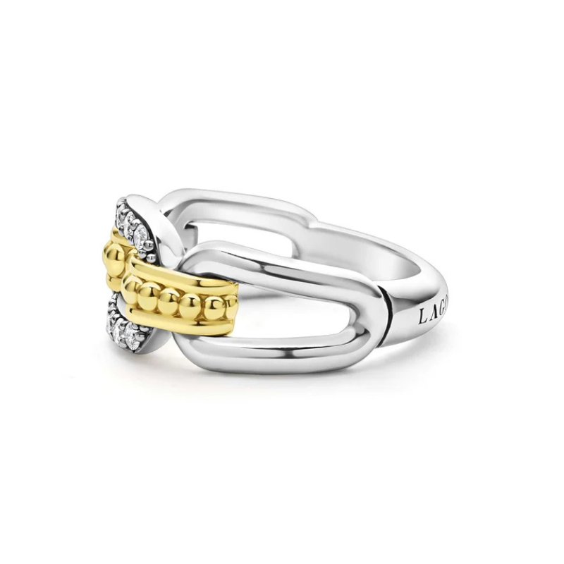 LAGOS Signature Caviar Diamond Link Ring