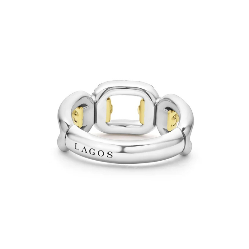 LAGOS Signature Caviar Diamond Link Ring