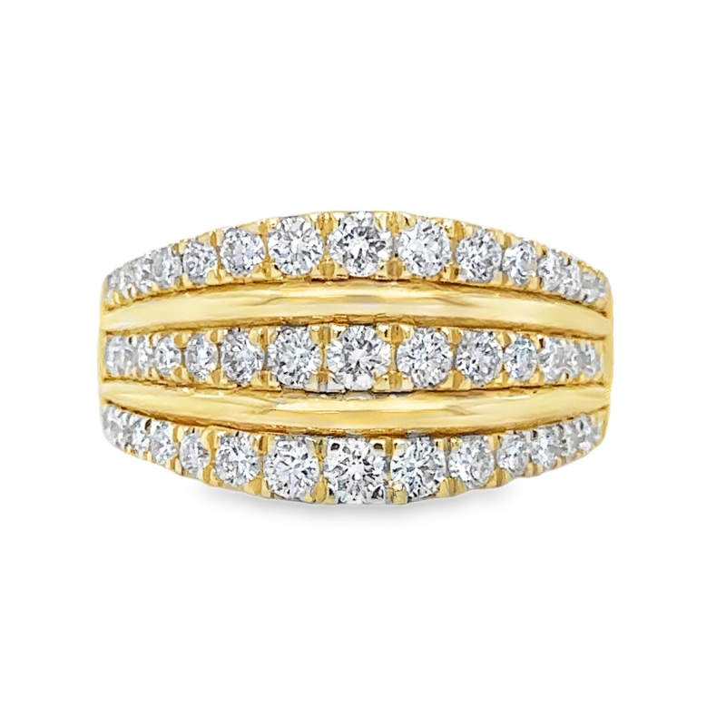 3-Row Diamond Ring