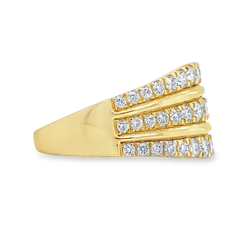 3-Row Diamond Ring