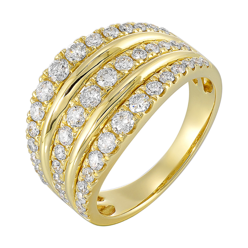 3-Row Diamond Ring