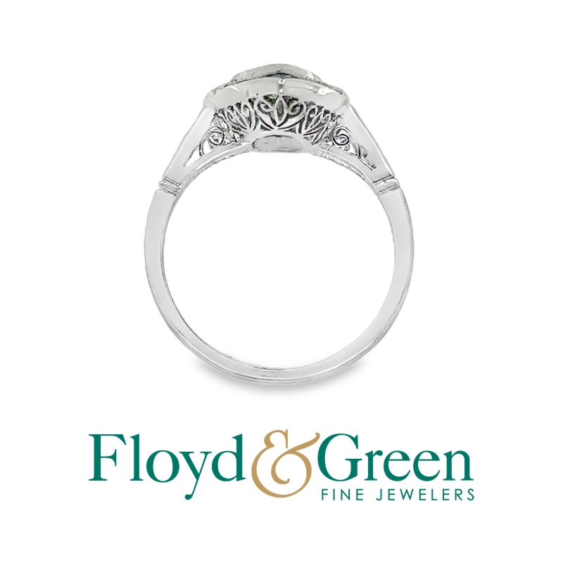 Diamond & Emerald Halo Ring