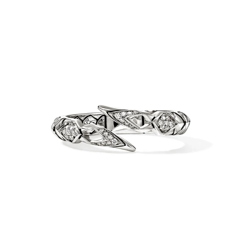 SS Naga Diamond Pave Bypass Ring Size 7 .11ctw