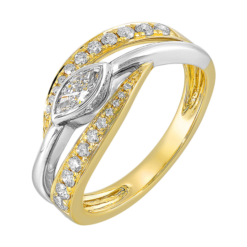 Two Tone Diamond Ring