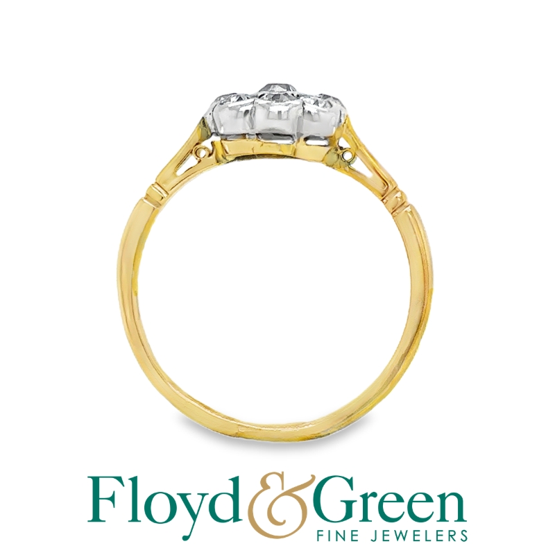 Victorian Old Miners Cut Diamond Cluster Ring