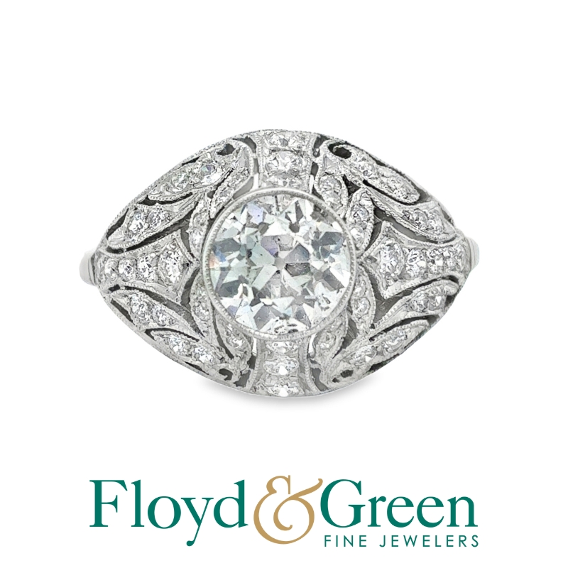 PL Dia 1.09 ct Old European Handmade Ring, Size 6.25, .80ct SD