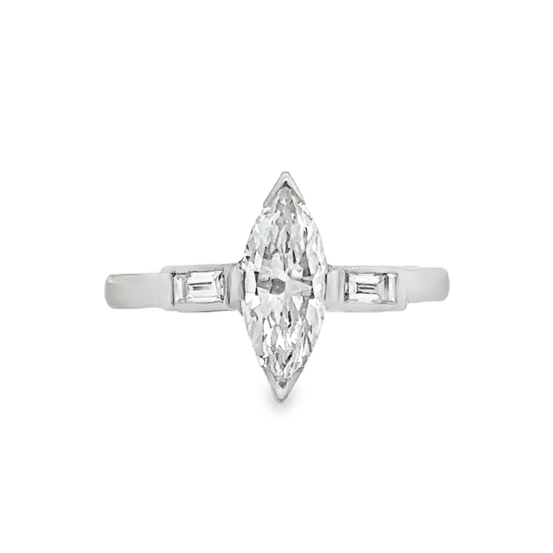PL Dia Ring .75ctw Marquise G VS, Size 5.25, Circa 1950s