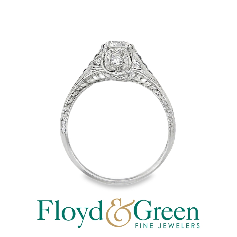 Art Deco Diamond & Sapphire Ring