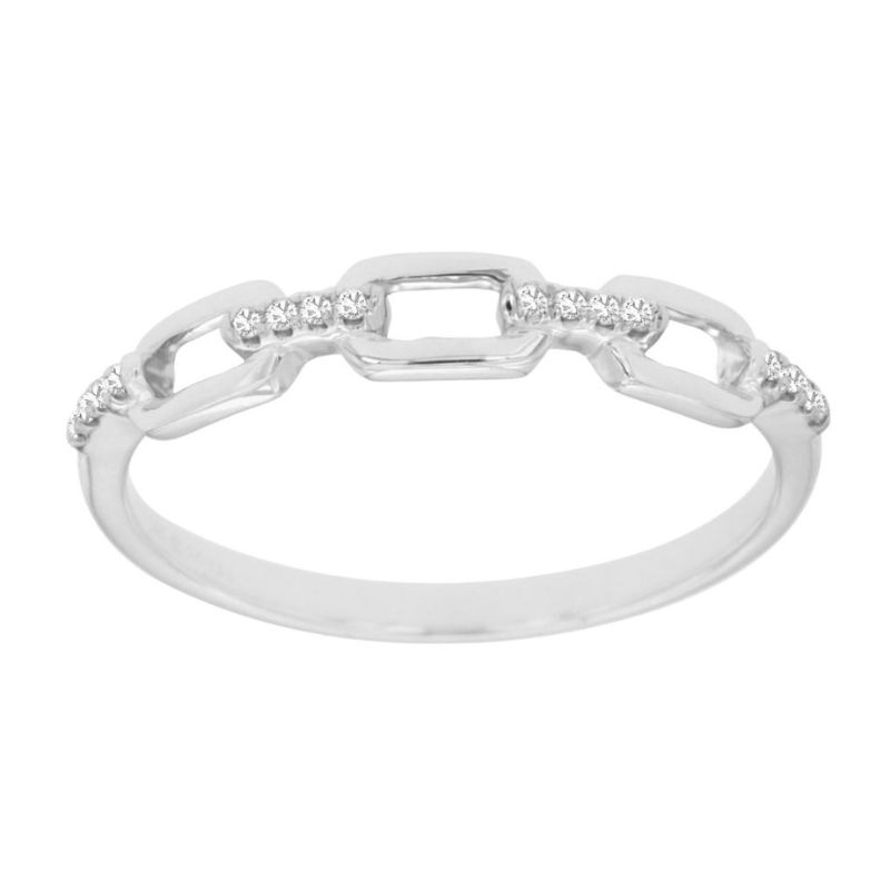 Paperclip Link Diamond Ring