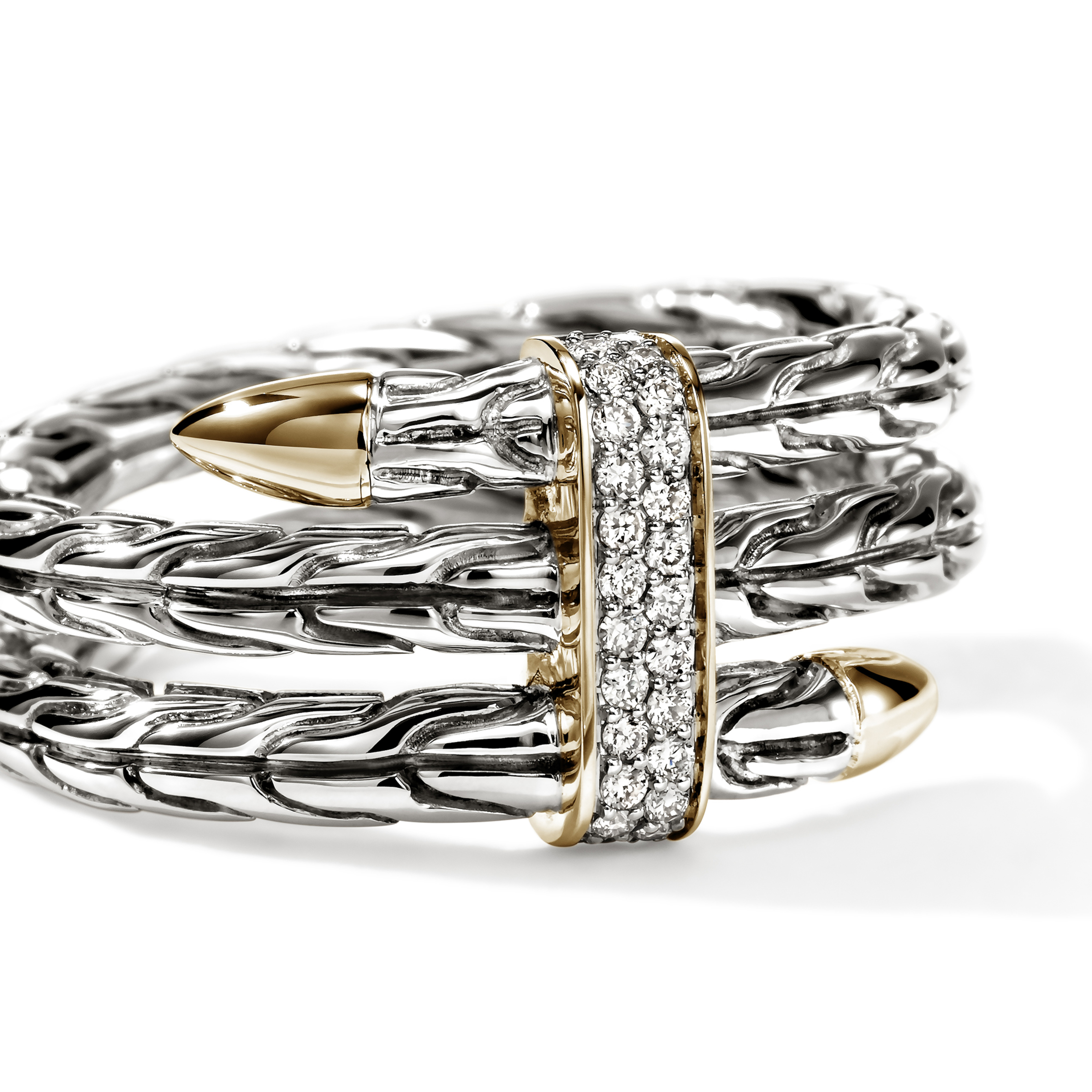 JOHN HARDY Spear Diamond Double Wrap Ring
