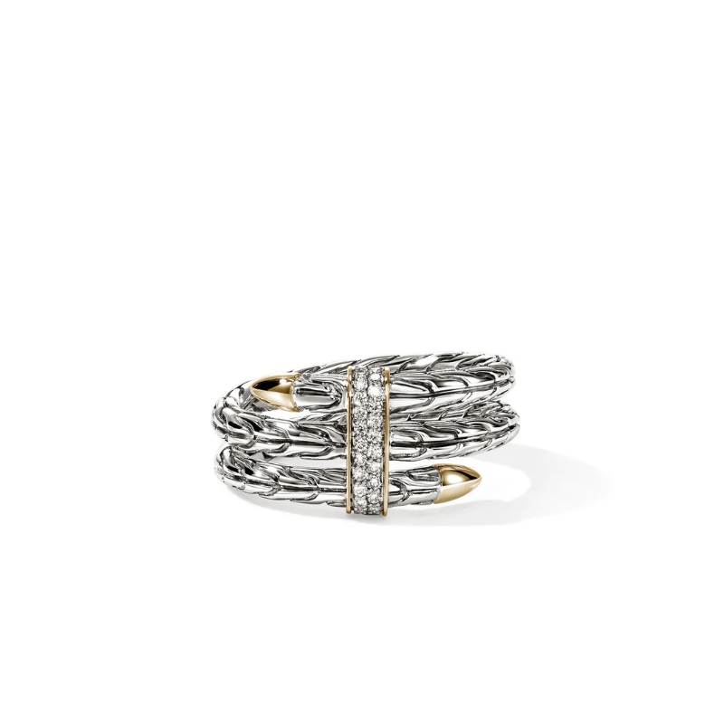 JOHN HARDY Spear Diamond Double Wrap Ring