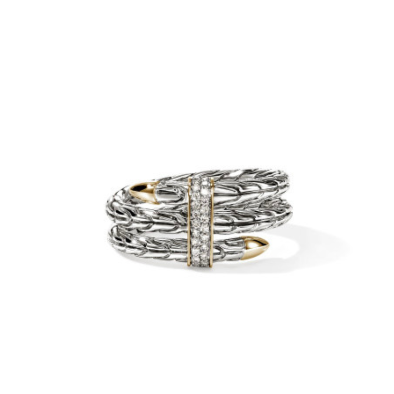 JOHN HARDY Spear Diamond Double Wrap Ring