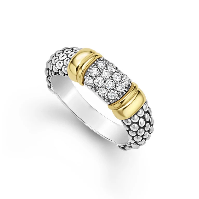 LAGOS Signature Caviar Diamond Pave Band
