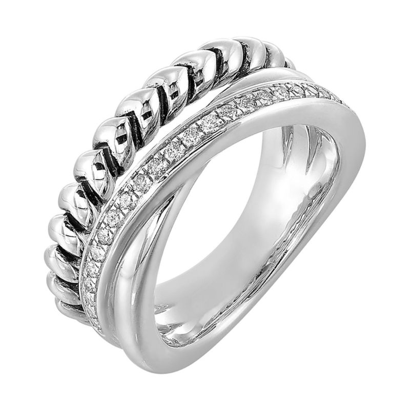 SS with Dia .20ctw Ring Size 6.5
