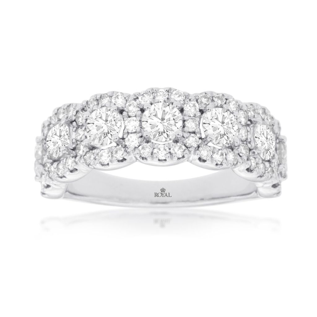14KW Diamond Halo Band 2.00ctw Size 7