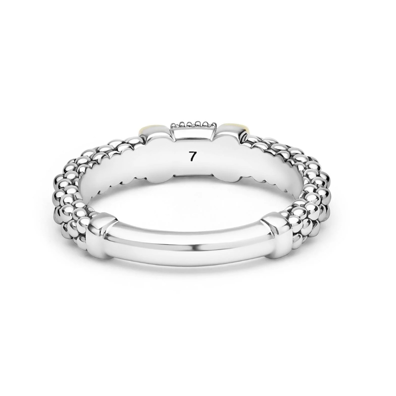 Two-Tone Small Diamond Station Ring