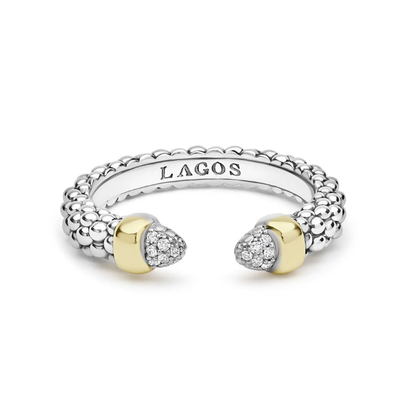 Two-Tone Diamond Mini Versa Stacking Ring