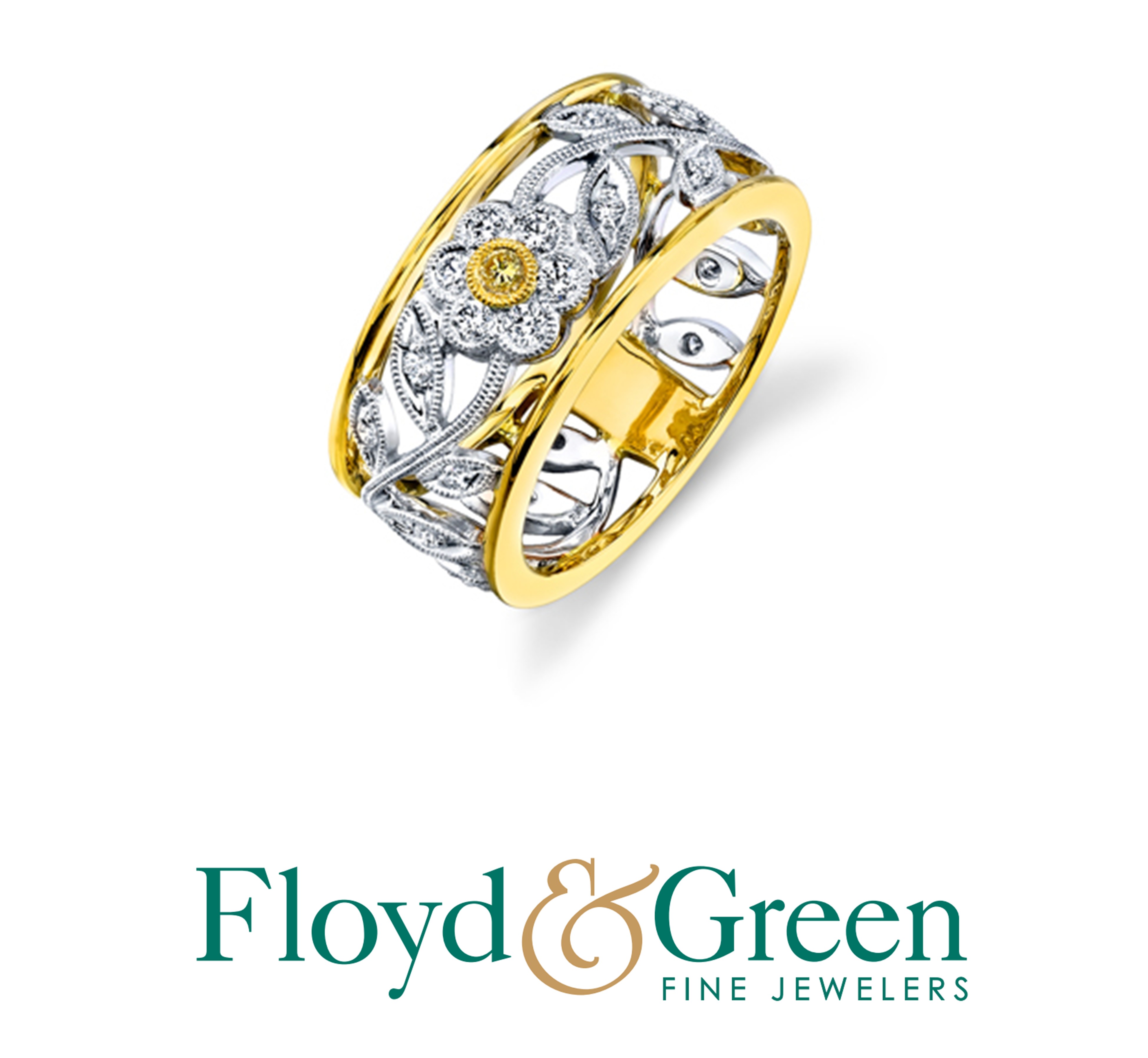 18K Two-tone Diamond Ring, 23 Round, 0.33ct, Size 7

Simon G